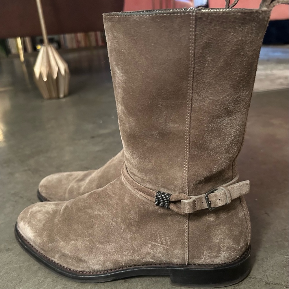 COPY - Authentic Brunello Cucinelli Women’s Boots and Side Zippers in Brown SZ …